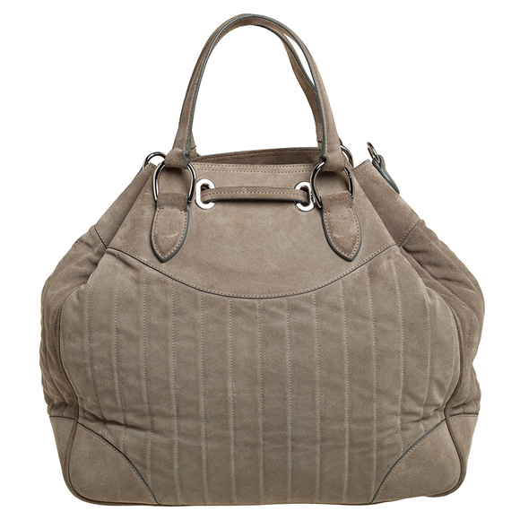 RALPH LAUREN Grey Suede Drawstring Tote - Picture 4 of 9